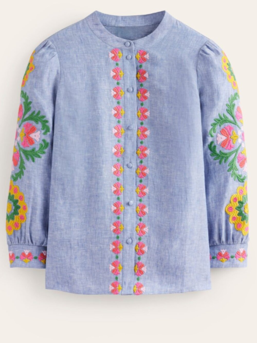 Boden - Ava Embroidered Chambray Top